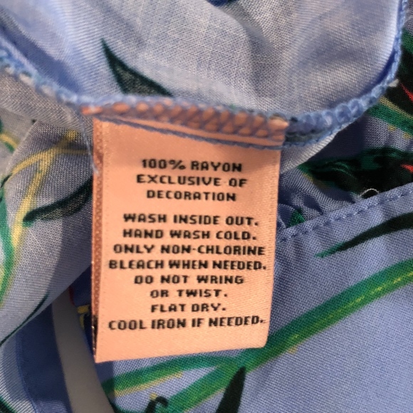 JUICY COUTURE Top Chevon Off Shoulder Short Sleeves Rayon Blue Floral Small - Picture 6 of 7